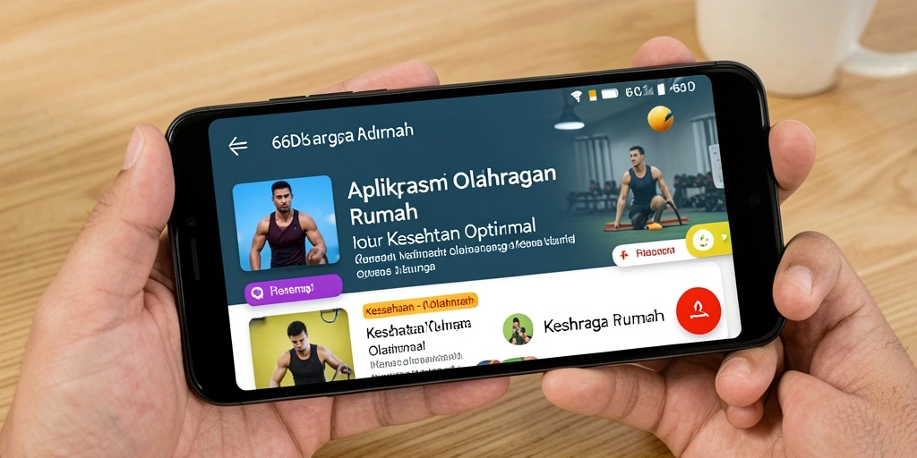 Antarmuka aplikasi 66D yang sederhana dan fungsional untuk olahraga rumah.