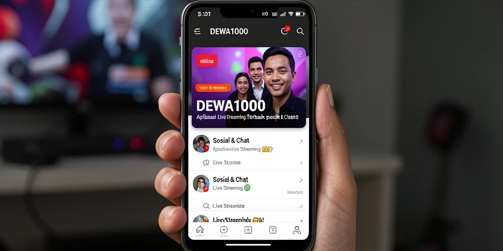 Tampilan antarmuka DEWA1000 yang menarik dan interaktif untuk Live Streaming.
