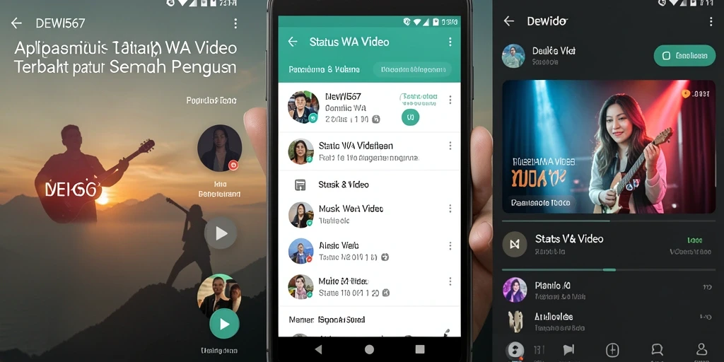 Antarmuka DEWI567 menampilkan pilihan video Status WA yang menarik.