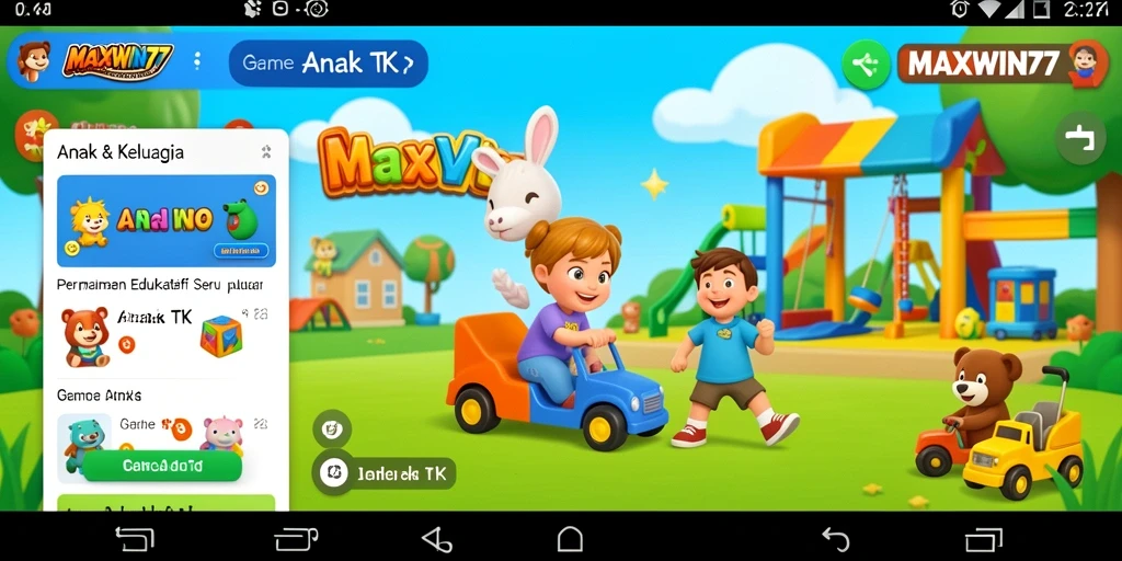 Tampilan antarmuka menarik dan ceria untuk Game Anak TK.