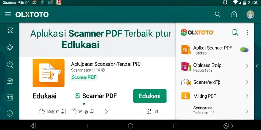 Tampilan antarmuka OLXTOTO yang sederhana dan menarik untuk fungsi Scanner PDF.