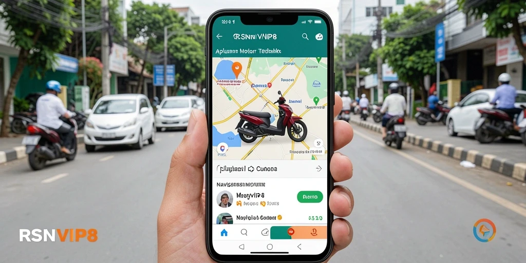Tampilan aplikasi RSNVIP8 dengan fitur navigasi motor yang intuitif.