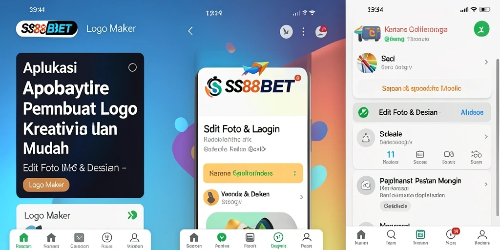 Antarmuka SS88BET yang sederhana dan intuitif untuk membuat logo.